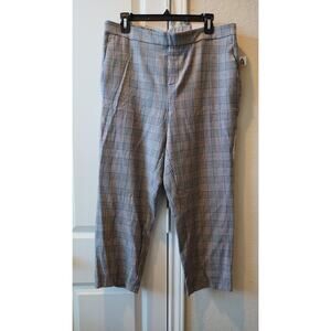 Old Navy Women's High Waist Plaid Ankle Pull on Pants Size 14 New